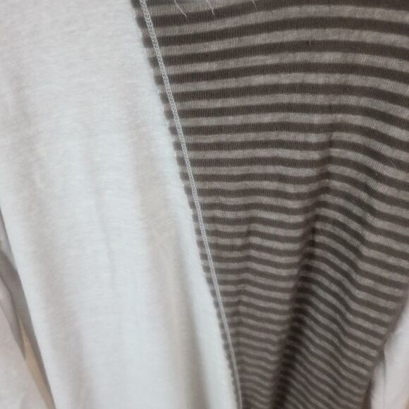 Mystree Jersey style top. Half brown stripe/ Beige - Picture 4 of 5